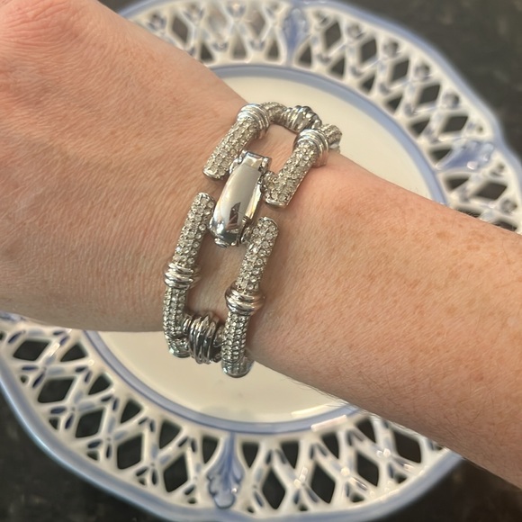 Christian Dior Vintage Chain Link Swarovski Crystal Bracelet - Picture 3 of 8